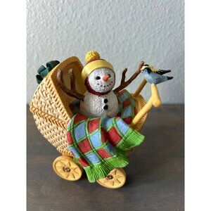 Lenox Lynn Bywaters Snowman in Baby Stroller Figurine Winter Christmas Decor